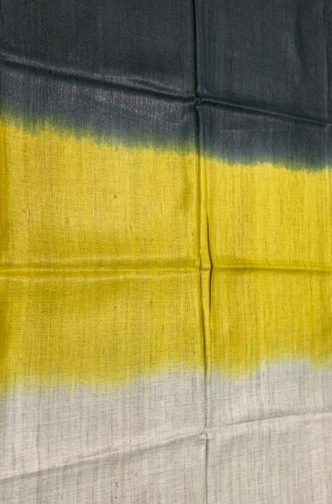 Multicolor Handloom Bhagalpur Eri Ghicha Silk Dupatta - Luxurion World