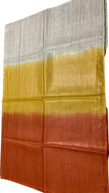 Multicolor Handloom Bhagalpur Eri Ghicha Silk Dupatta - Luxurion World