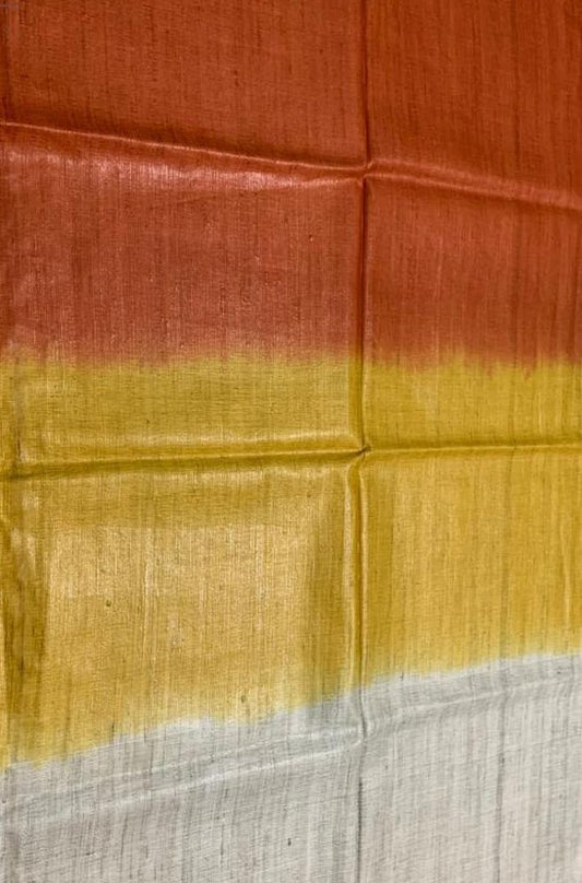 Multicolor Handloom Bhagalpur Eri Ghicha Silk Dupatta - Luxurion World