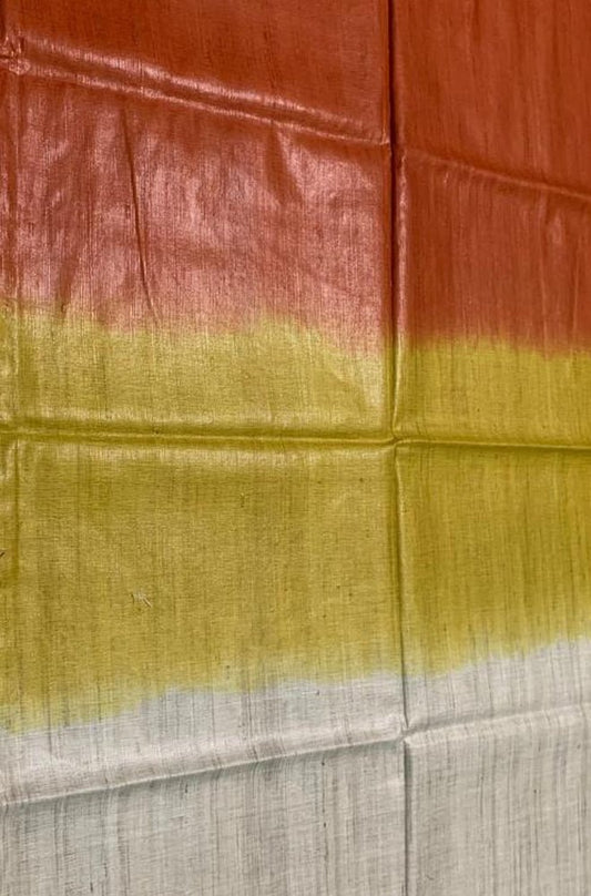 Multicolor Handloom Bhagalpur Eri Ghicha Silk Dupatta - Luxurion World