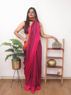 Pink Handloom with Ganga Jamuna Border Cotton Saree - Luxurion World