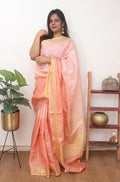 Multicolor Handloom Pure Linen Shaded Dye Saree - Luxurion World