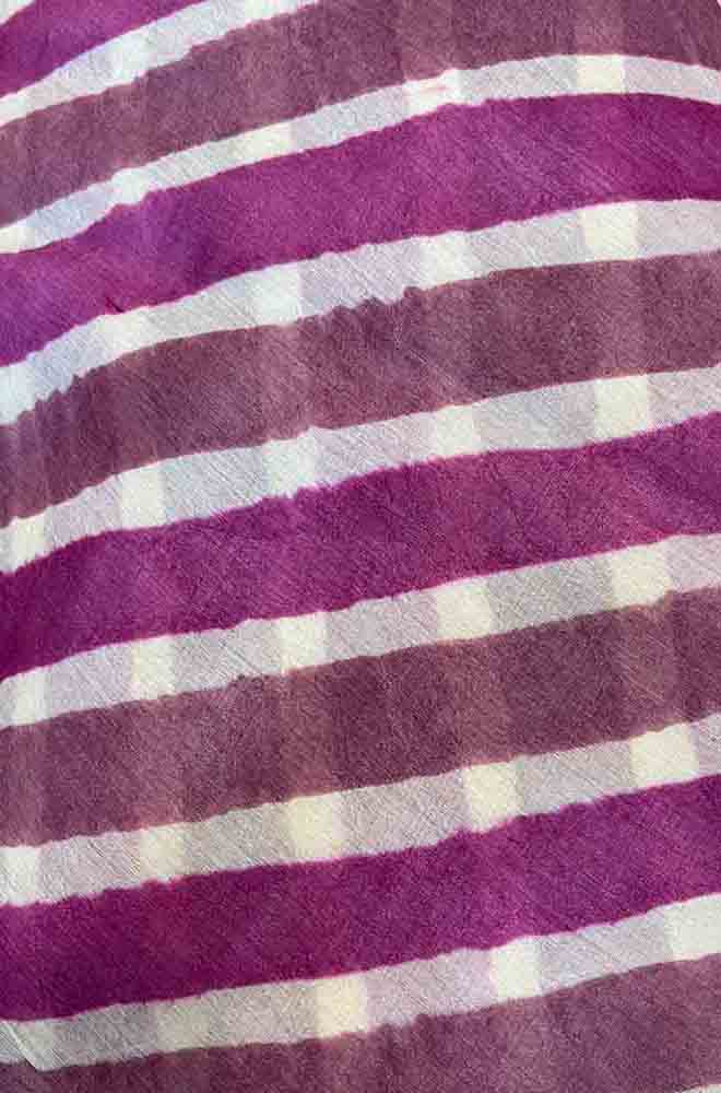 Multicolor Leheriya Tie And Dye Pure Tussar Silk Fabric ( 1 Mtr )