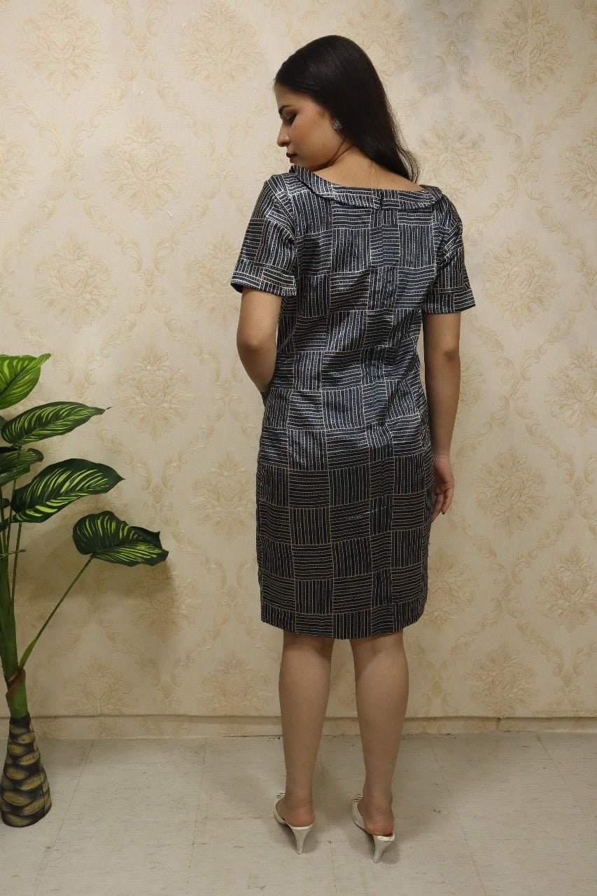 Multicolor Mashru Silk Knee Length One Piece Dress - Luxurion World