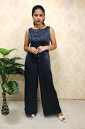 Multicolor Mashru Silk Sleeveless Jumpsuit - Luxurion World