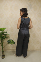 Multicolor Mashru Silk Sleeveless Jumpsuit - Luxurion World