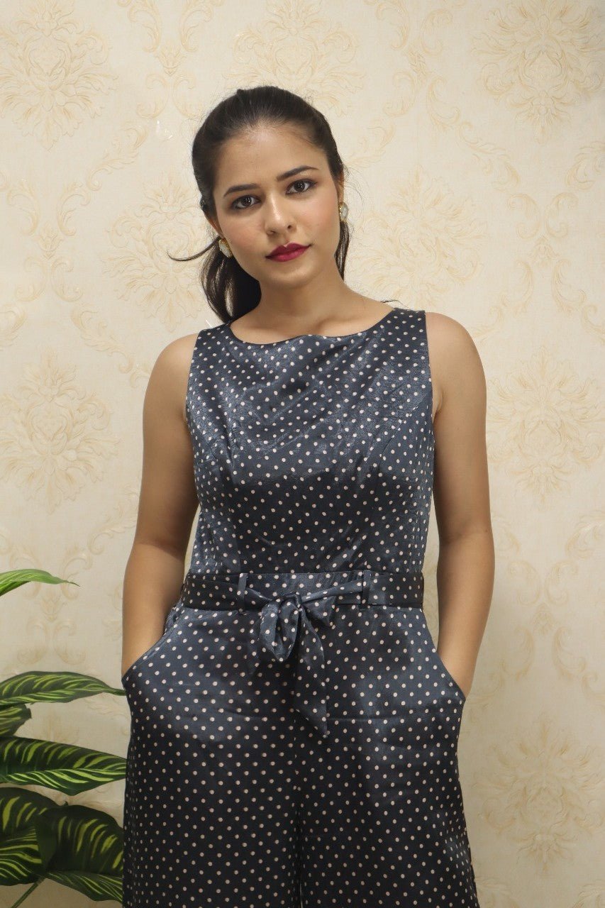 Multicolor Mashru Silk Sleeveless Jumpsuit - Luxurion World