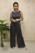 Multicolor Mashru Silk Sleeveless Jumpsuit - Luxurion World