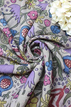 Multicolor Pen Kalamkari Pure Silk Fabric (1 Mtr ) - Luxurion World