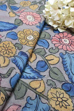 Multicolor Pen Kalamkari Pure Silk Fabric (1 Mtr ) - Luxurion World