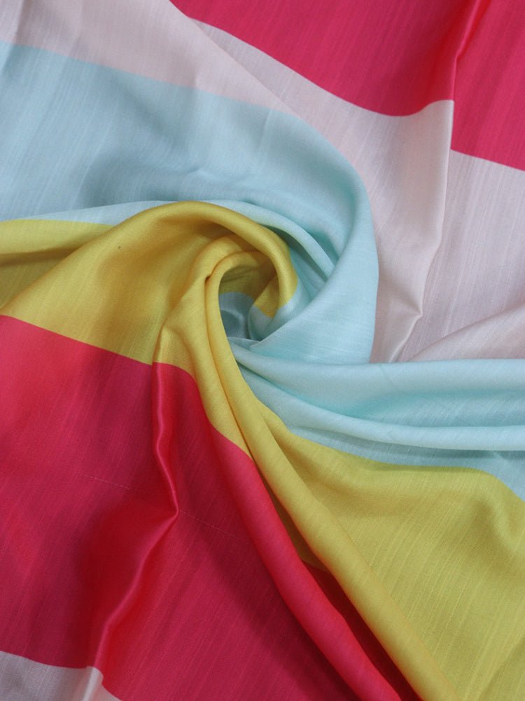 Multicolor Satin Silk Fabric (1 Mtr) - Luxurion World