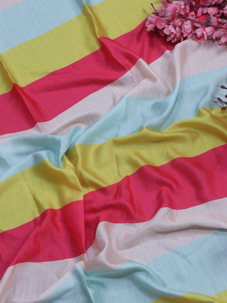 Multicolor Satin Silk Fabric (1 Mtr) - Luxurion World