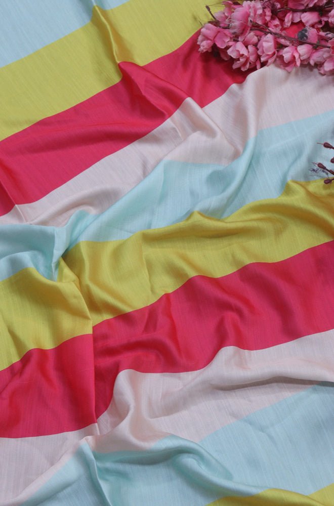 Multicolor Satin Silk Fabric (1 Mtr) - Luxurion World