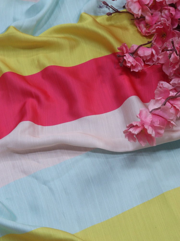 Multicolor Satin Silk Fabric (1 Mtr) - Luxurion World