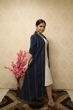 Navy Blue Long Jacket - Luxurion World