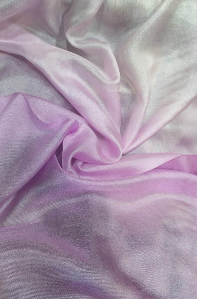 Off White And Purple Trendy Dual Tone Georgette Fabric (  1 Mtr )
