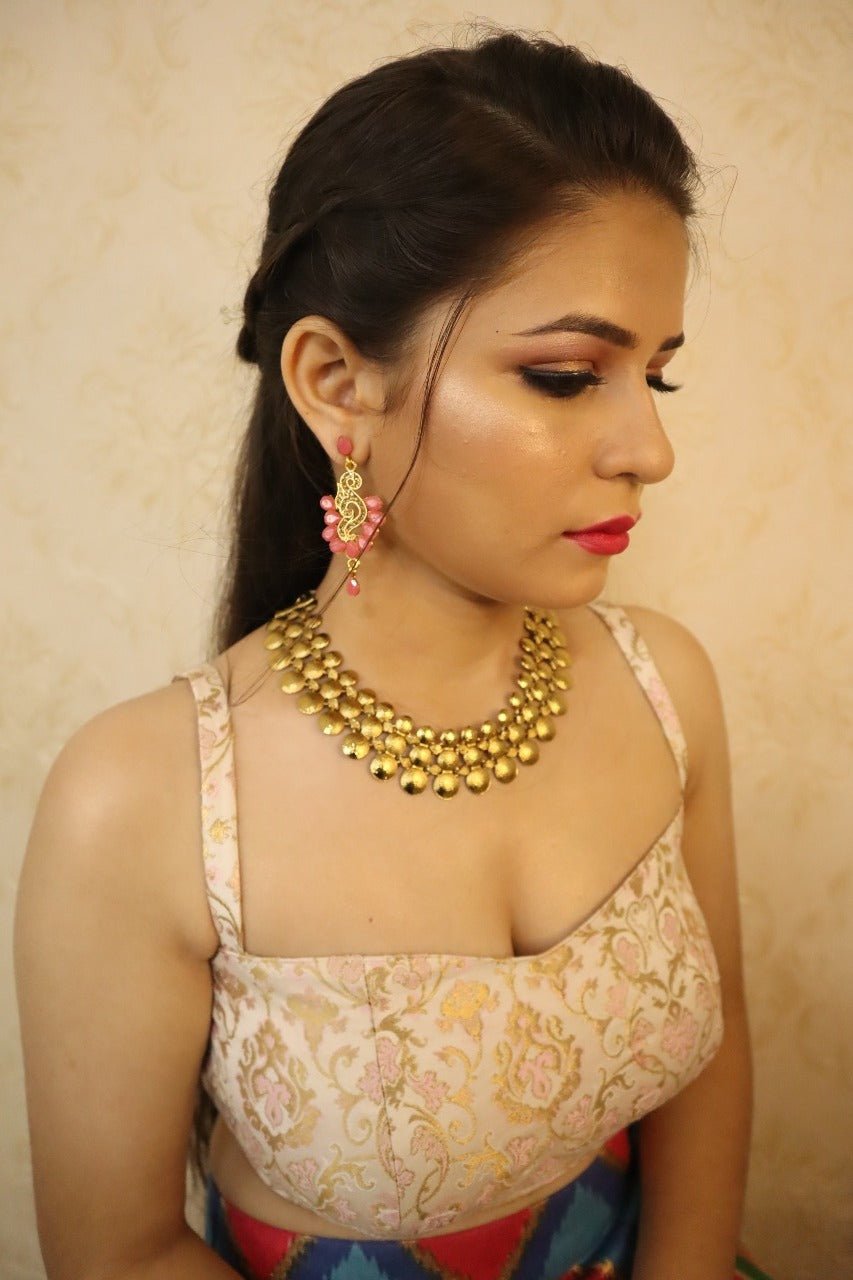 Off White Banarasi Kim Khwab Silk Corset Neck Blouse - Luxurion World