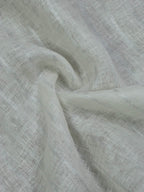 Off White Bhagalpur Linen Stripes Design Blouse Fabric ( 1 Mtr ) - Luxurion World