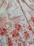 Off White Digital Printed Linen Cotton Dupatta - Luxurion World