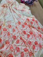 Off White Digital Printed Linen Cotton Dupatta - Luxurion World