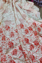 Off White Digital Printed Linen Cotton Dupatta - Luxurion World