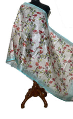 Off White Digital Printed Linen Dupatta - Luxurion World