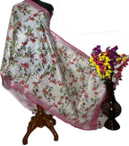 Off White Digital Printed Linen Dupatta - Luxurion World