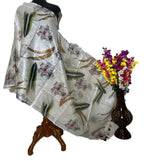Off White Digital Printed Linen Dupatta - Luxurion World