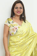 Off White Digital Printed Linen V Neck Blouse - Luxurion World