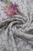 Off White Embroidered Chikankari Cotton Fabric (2.5 Mtr) - Luxurion World