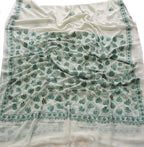 Off White Embroidered Kashmiri Aari Work Georgette Saree - Luxurion World