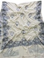 Off White Embroidered Kashmiri Aari Work Georgette Saree - Luxurion World