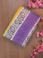 Hand Painted Kerala Cotton Saree - Elegant Off White Design - Luxurion World