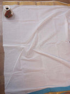 Hand Painted Kerala Cotton Saree - Elegant Off White Design - Luxurion World
