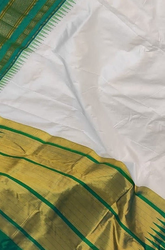 Off White Ilkal Pure Silk Saree - Luxurion World