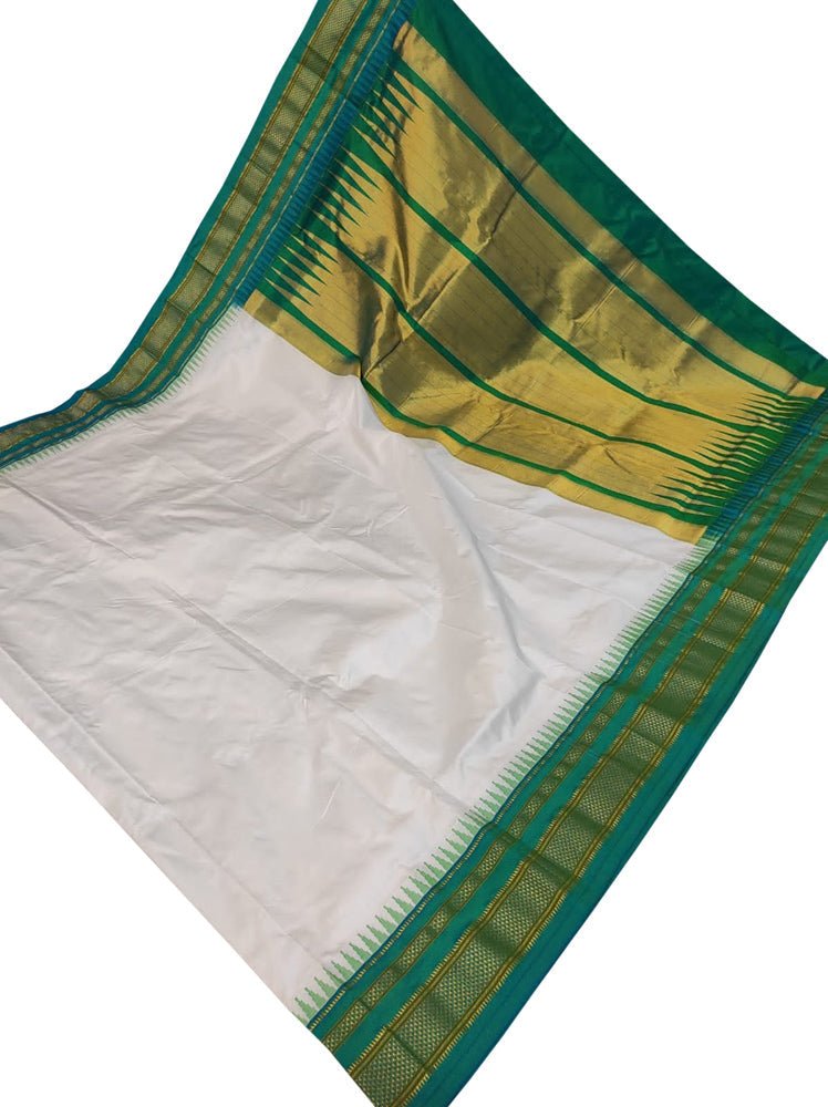 Off White Ilkal Pure Silk Saree - Luxurion World