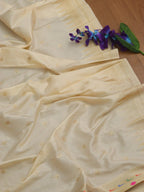 Off White Paithani Silk Parrot And Floral Design Dupatta - Luxurion World