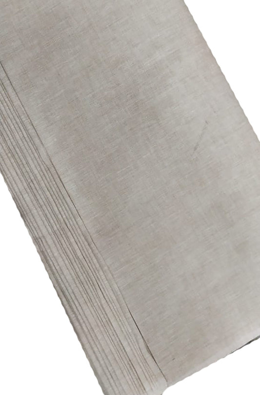 Off White Plain Pure Linen Fabric ( 1 Mtr )