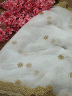 Off White Trendy Net Fabric ( 1 Mtr ) - Luxurion World