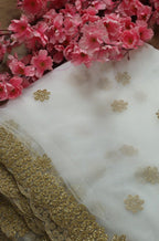 Off White Trendy Net Fabric ( 1 Mtr ) - Luxurion World