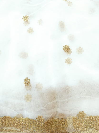 Off White Trendy Net Fabric ( 1 Mtr ) - Luxurion World