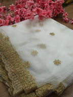 Off White Trendy Net Fabric ( 1 Mtr ) - Luxurion World