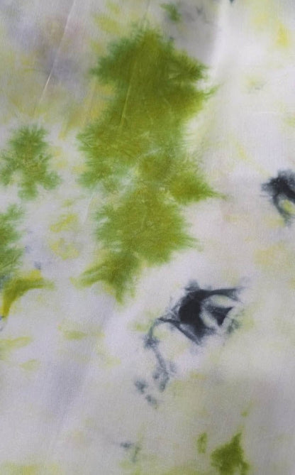 Off White Trendy Tie And Dye Modal Silk Fabric (  1 Mtr )