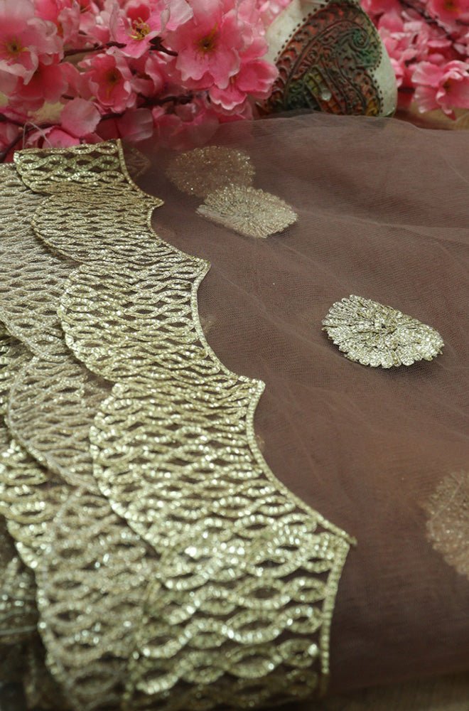 Onion Pink Trendy Net Fabric ( 1 Mtr ) - Luxurion World
