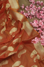 Stylish Orange Banarasi Cotton Silk Dupatta for Ethnic Charm - Luxurion World