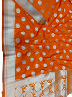 Orange Banarasi Silk Dupatta - Luxurion World