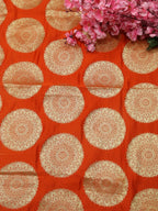 Orange Banarasi Silk Fabric ( 0.5 Mtr) - Luxurion World