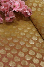 Orange Banarasi Silk Fabric (1Mtr) - Luxurion World