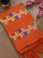 Stunning Orange Banarasi Silk Meenakari Dupatta - Festive Perfection - Luxurion World
