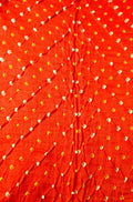 Orange Bandhani Pure Gajji Silk Fabric ( 6 Mtrs ) - Luxurion World